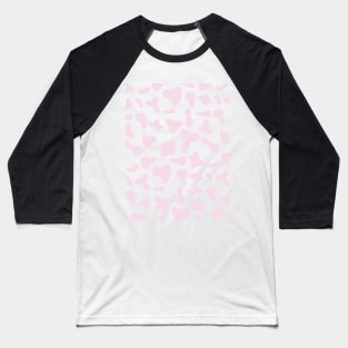 Pink Dairy Cow Print Pattern Baseball T-Shirt